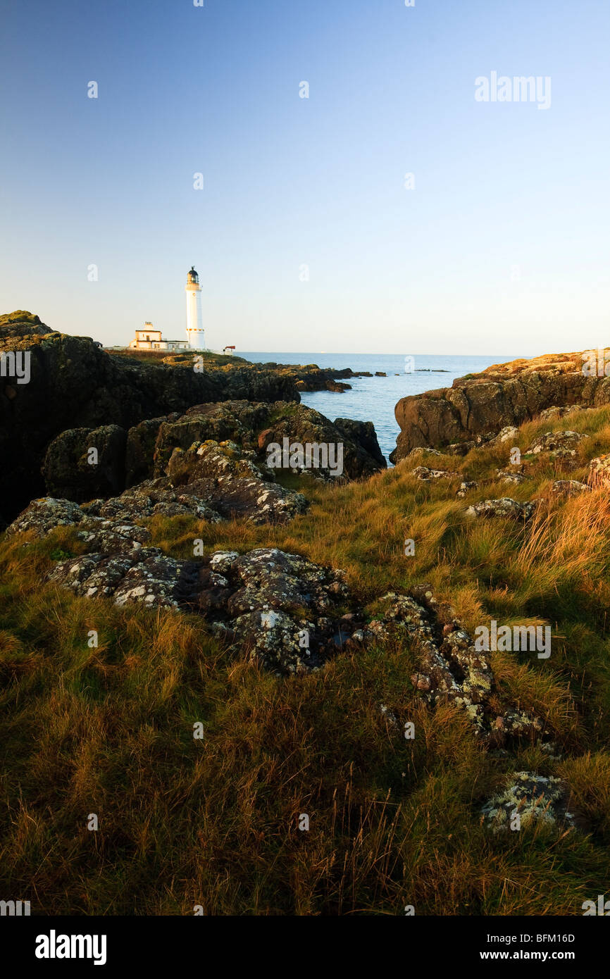 Avis de Corsewall lighthouse à l'aube, Galloway peninsula Banque D'Images