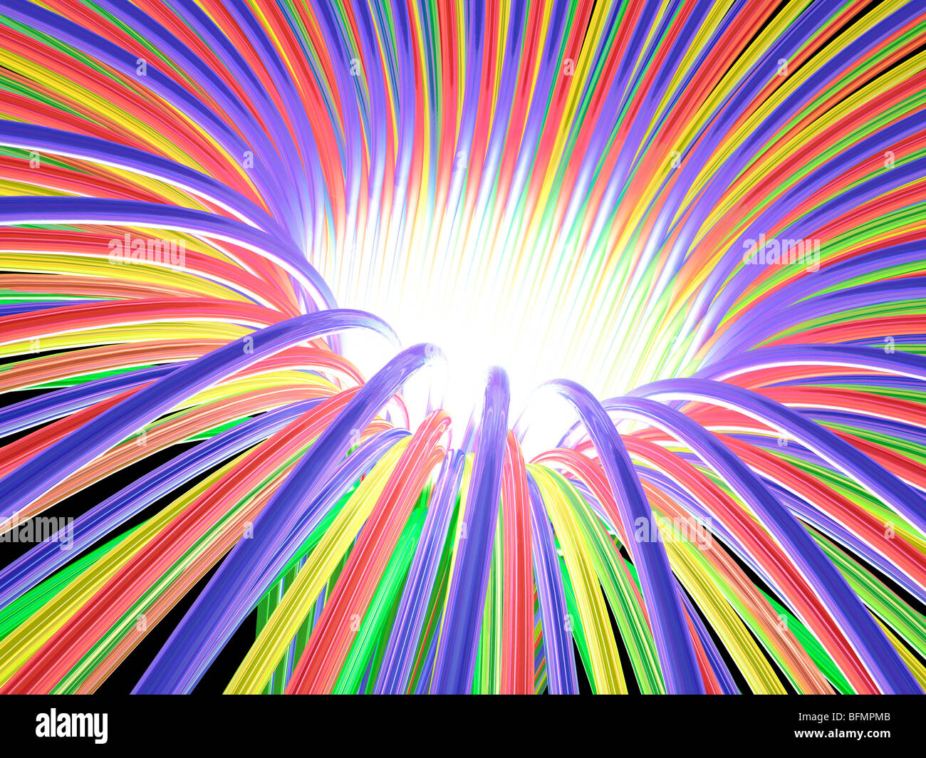 Rayon lumineux multicolores entonnoir, artwork Banque D'Images