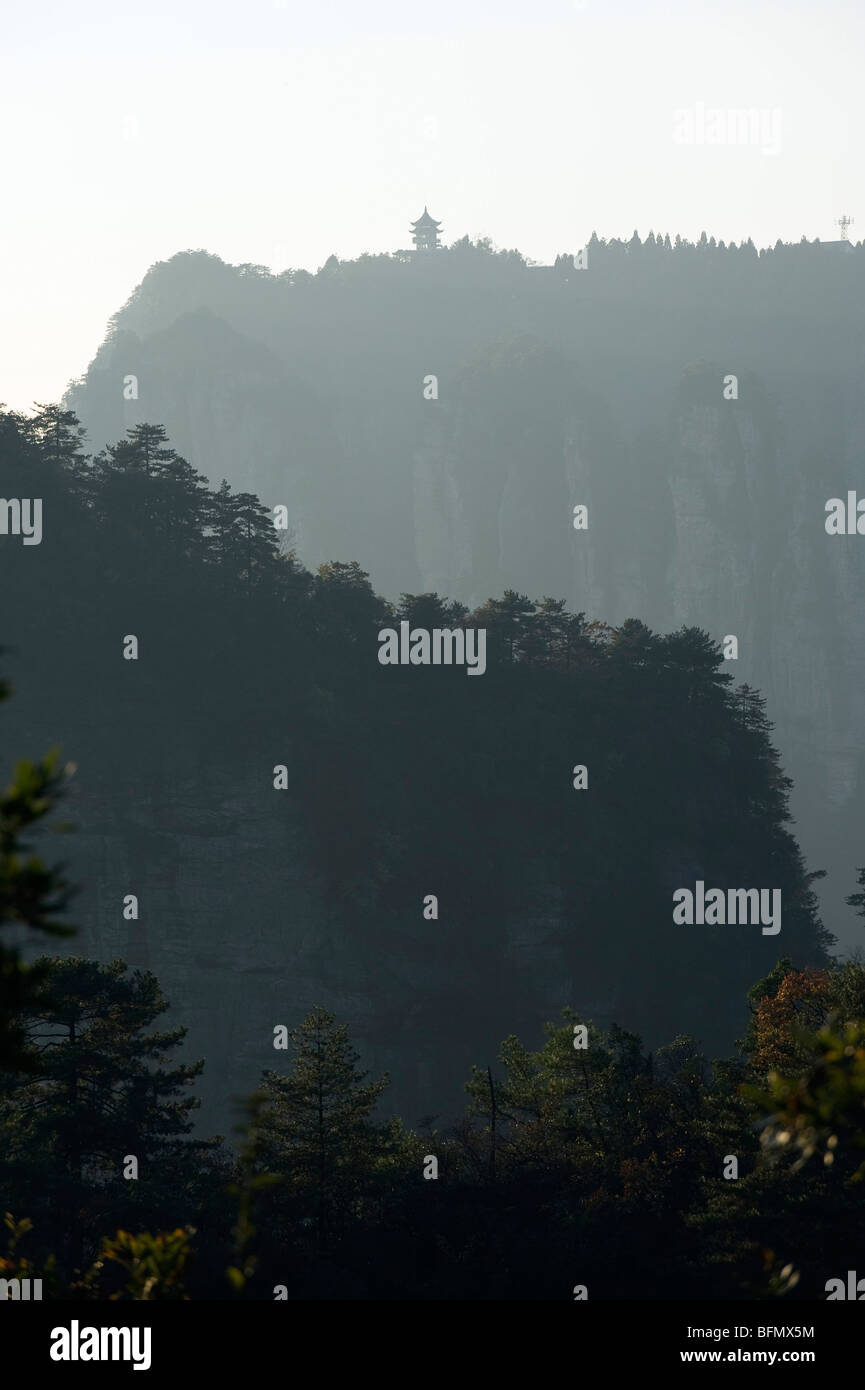 La Chine, la province du Hunan, Zhangjiajie Forest Park, Wulingyuan Scenic Area, Site du patrimoine mondial de l'UNESCO Banque D'Images