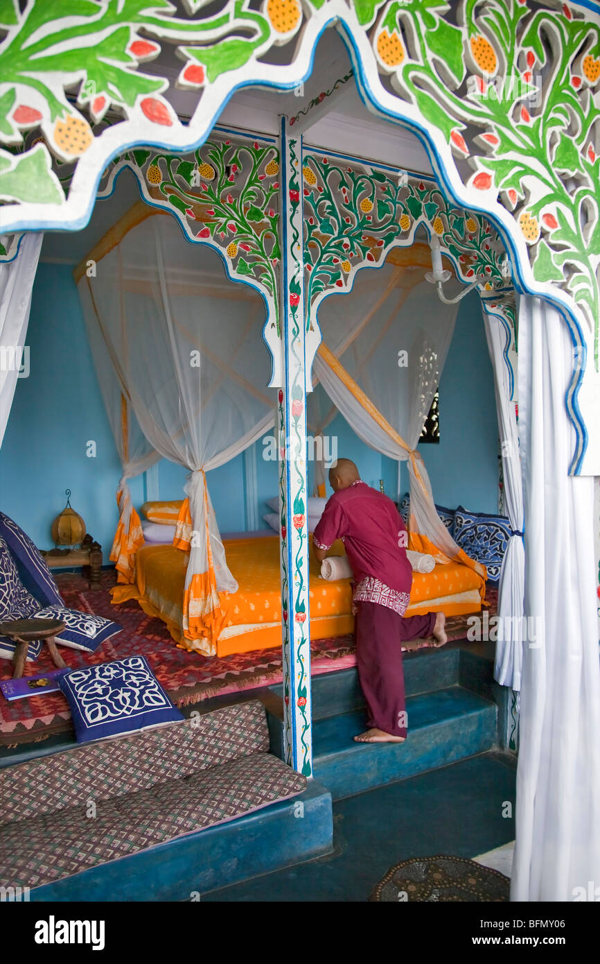 La Tanzanie, Zanzibar, Stone Town. Une chambre de 236 Hurumzi, dans un magnifique bâtiment historique en plein cœur de Stone Town. Banque D'Images