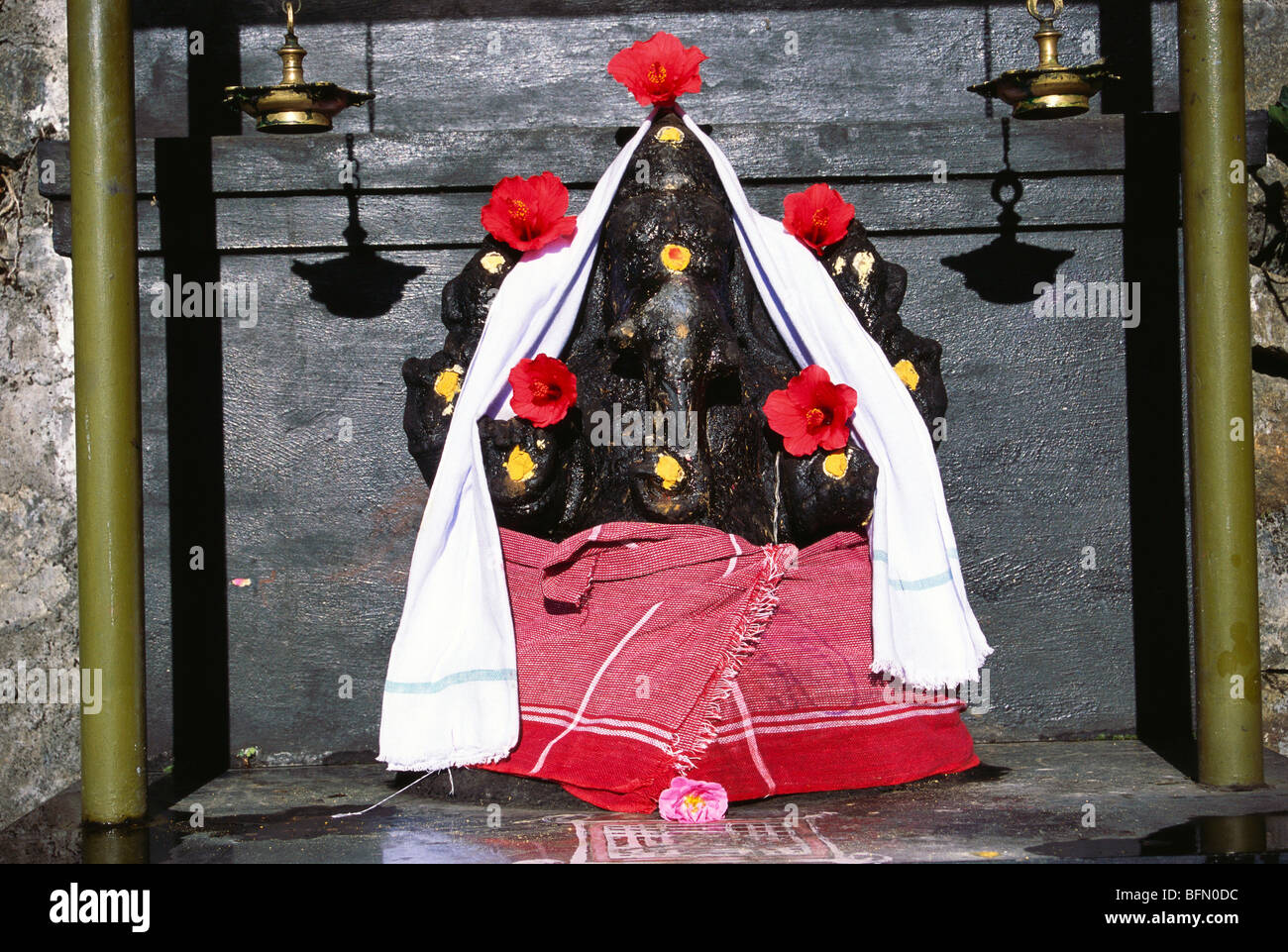 60957 RRJ : Shree Ganesh ganpati idole de tête d'éléphant ; Dieu Kodaikanal ; Tamil Nadu Inde ; Banque D'Images