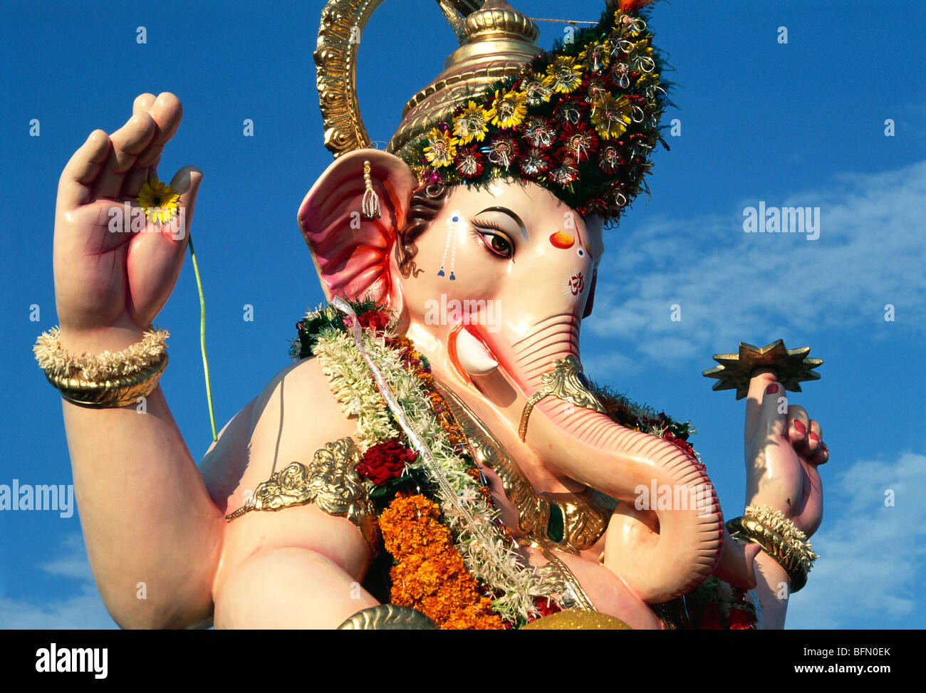 MMN 60958 : Ganesh ganpati festival ; tête d'éléphant ; Dieu ; Girgaon Bombay Mumbai Maharashtra ; Inde ; Banque D'Images