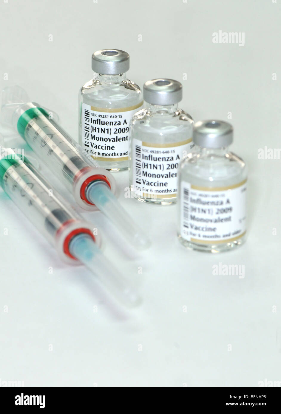 H1N1 le vaccin contre la grippe La grippe porcine préparé pour l'épidémie 2009/2010 Banque D'Images