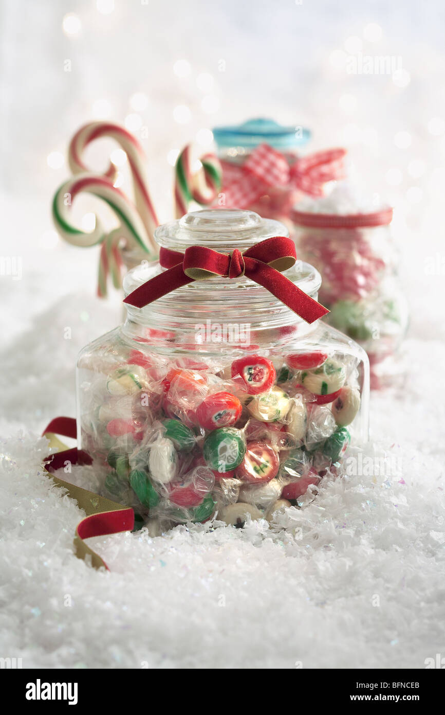 Maison de vacances Candy Jar sur la neige Banque D'Images