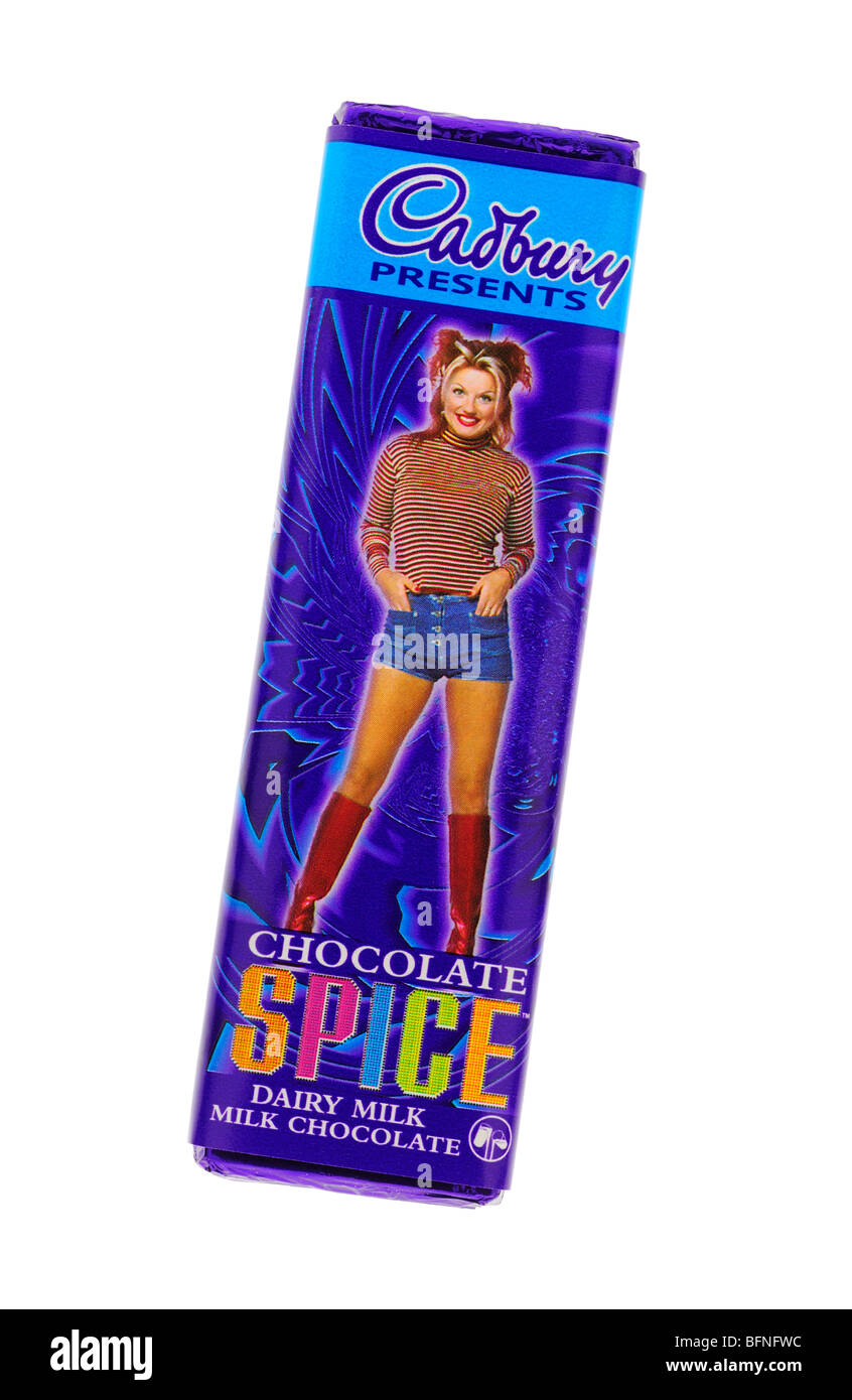 Barre de chocolat Cadbury Spice Girls, Geri Halliwell, épices Gingembre Banque D'Images