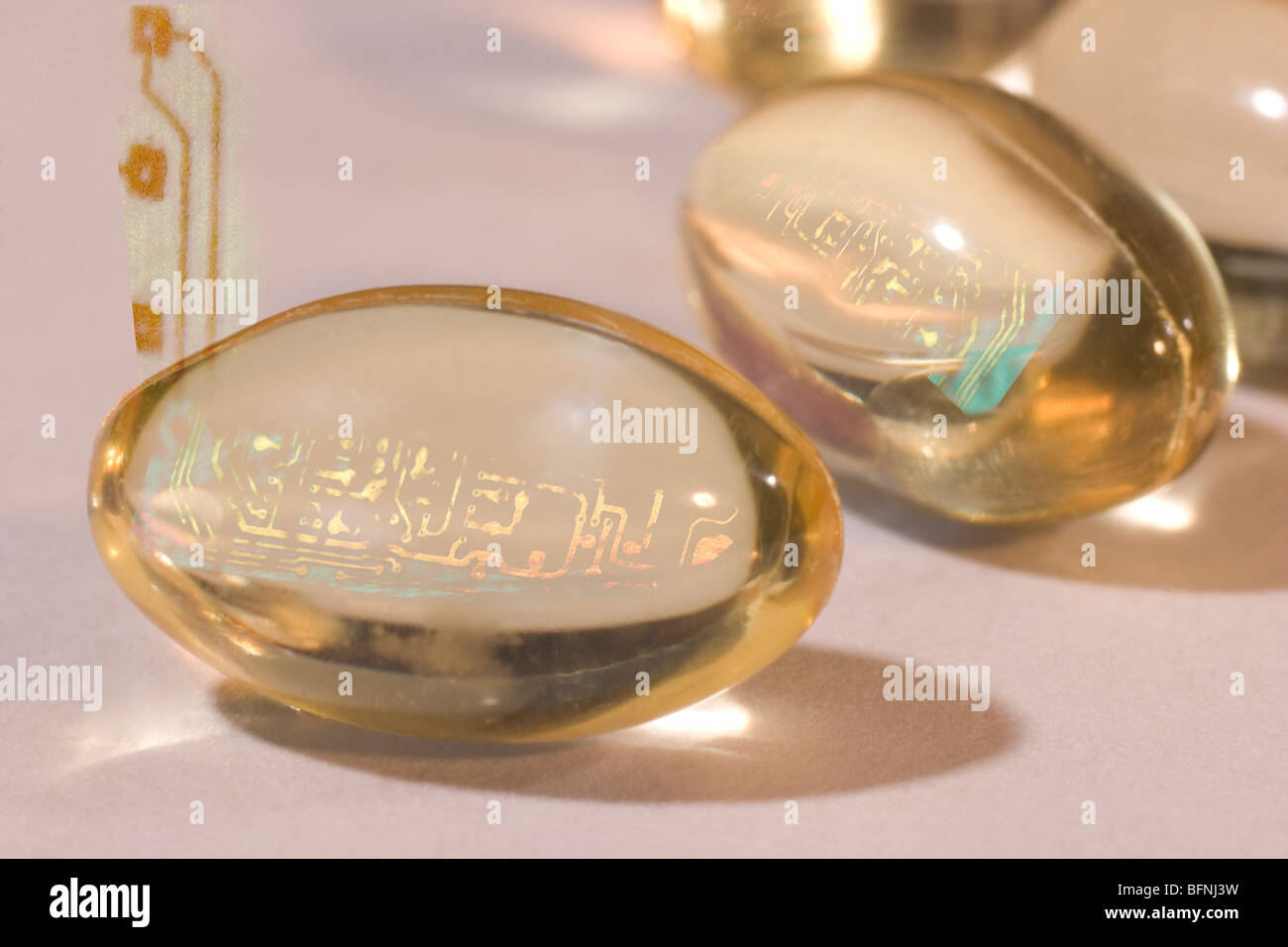 Médecine futuriste dépeint avec nano technologie intégrée Banque D'Images