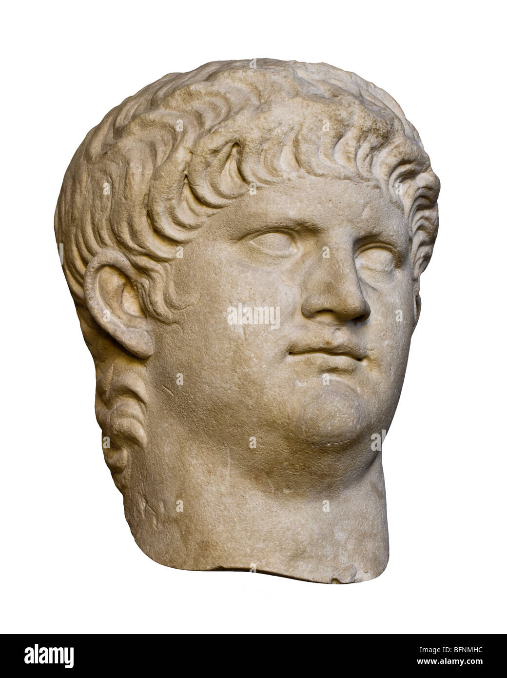 Tête Portrait de l'empereur romain Néron dans la Glyptothèque de Munich, ca. 60. Banque D'Images