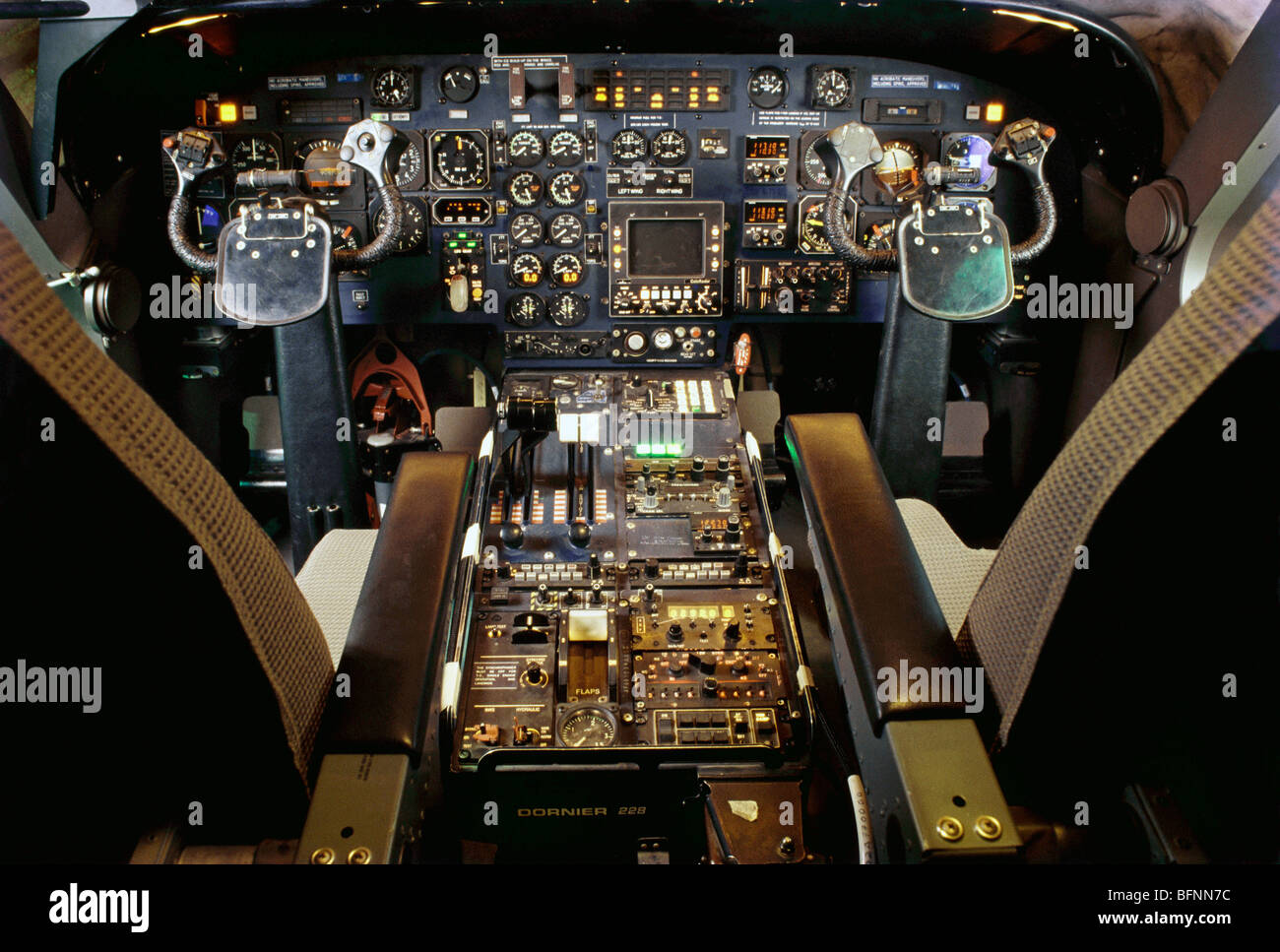 Intérieur de l'avion Cockpit Banque D'Images