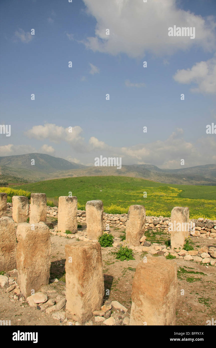 Israël, la Galilée. Ruines d'entrepôts à Tel Hazor, un site du patrimoine mondial Banque D'Images