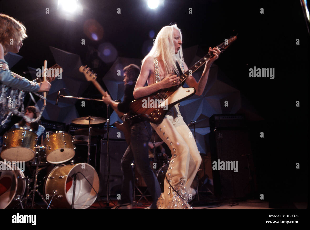 JOHNNY WINTER - musicien rock américain en juin 1973 Banque D'Images