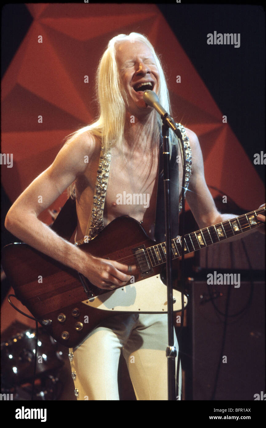 JOHNNY WINTER - musicien rock américain en juin 1973 Banque D'Images