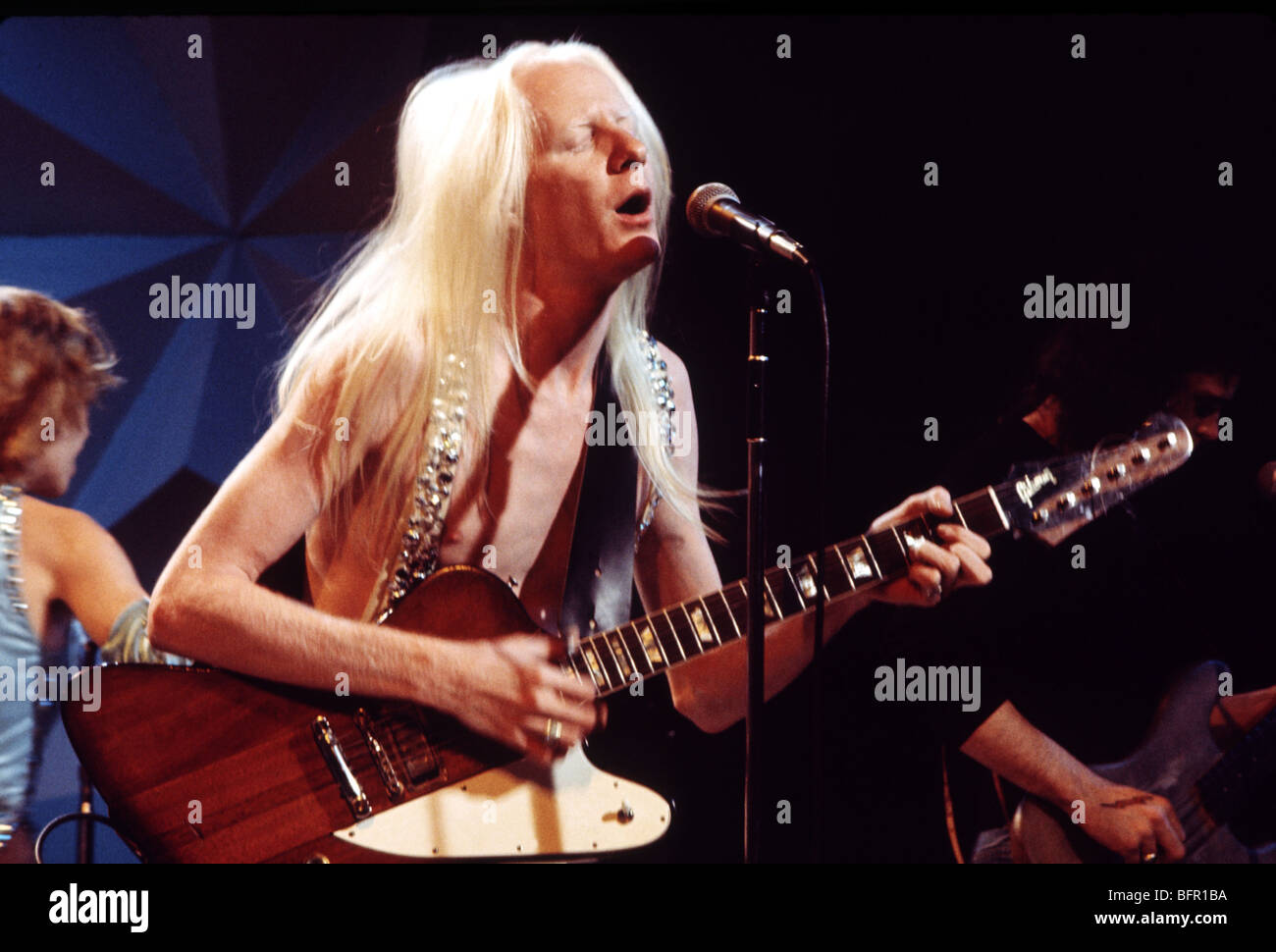 JOHNNY WINTER - musicien rock américain en juin 1973 Banque D'Images