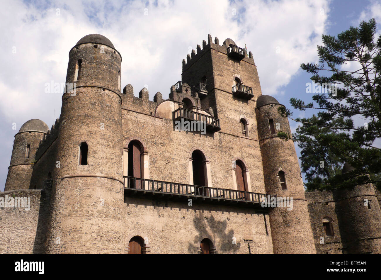 Ruines du palais impérial à Gondar, construit à la fin des années 1630 Banque D'Images