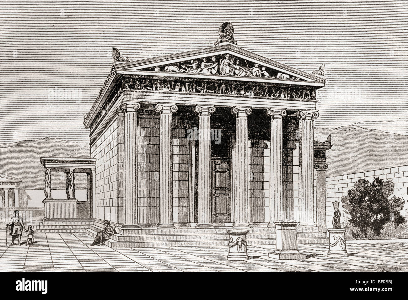 L'Erechtheum à Athènes, Grèce. Le grec ancien temple dédié au héros grec Erichthonius. Banque D'Images