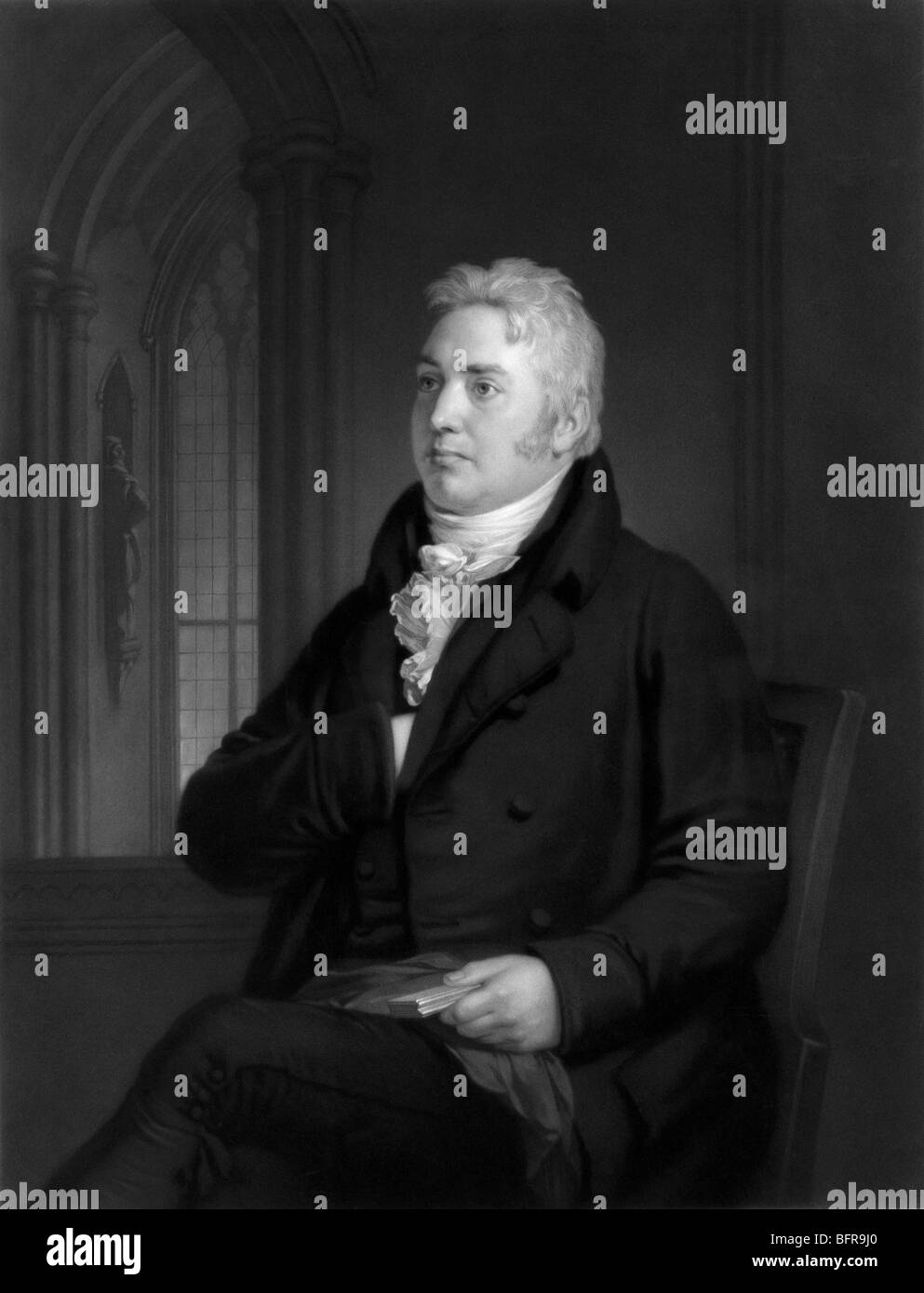 Impression portrait c1854 de l'anglais, poète, écrivain et critique littéraire Samuel Taylor Coleridge (1772 - 1834). Banque D'Images
