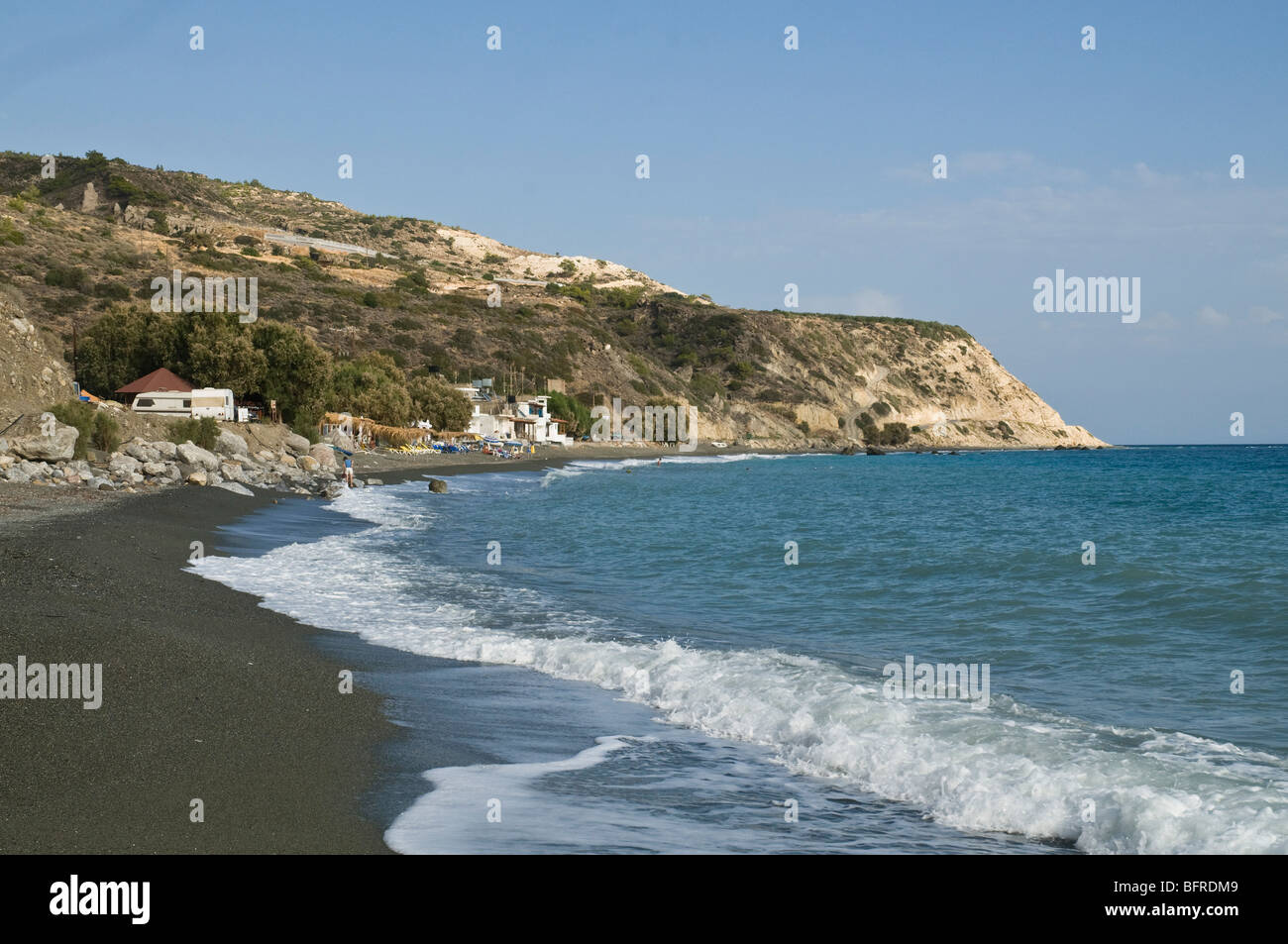 Dh Tertsa VIANNOS Crète Grèce Tertsa plage et village de la côte sud de Crète Banque D'Images