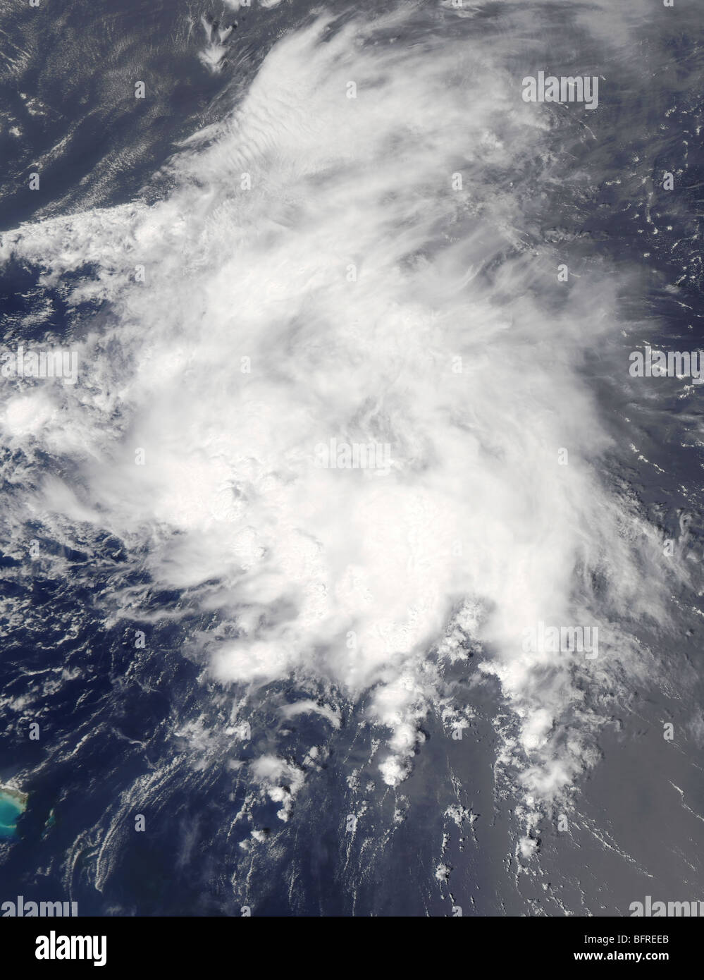 Le 26 août 2009 - La tempête tropicale Danny au large des Bahamas. Banque D'Images