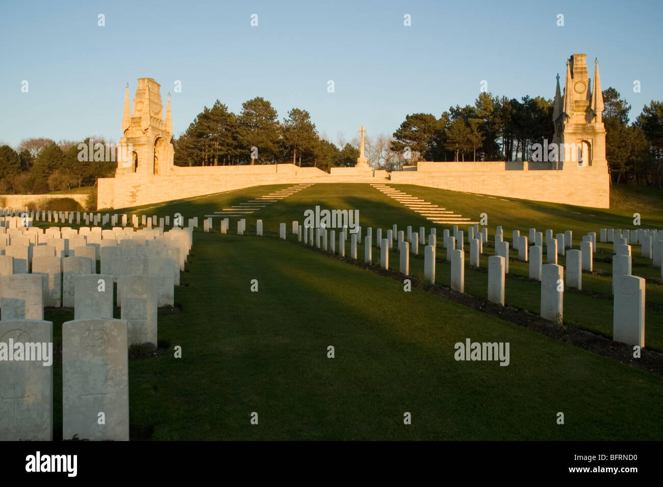 Cimetière militaire d'Etaples près de Boulogne, sur la côte nord-ouest de la France Banque D'Images