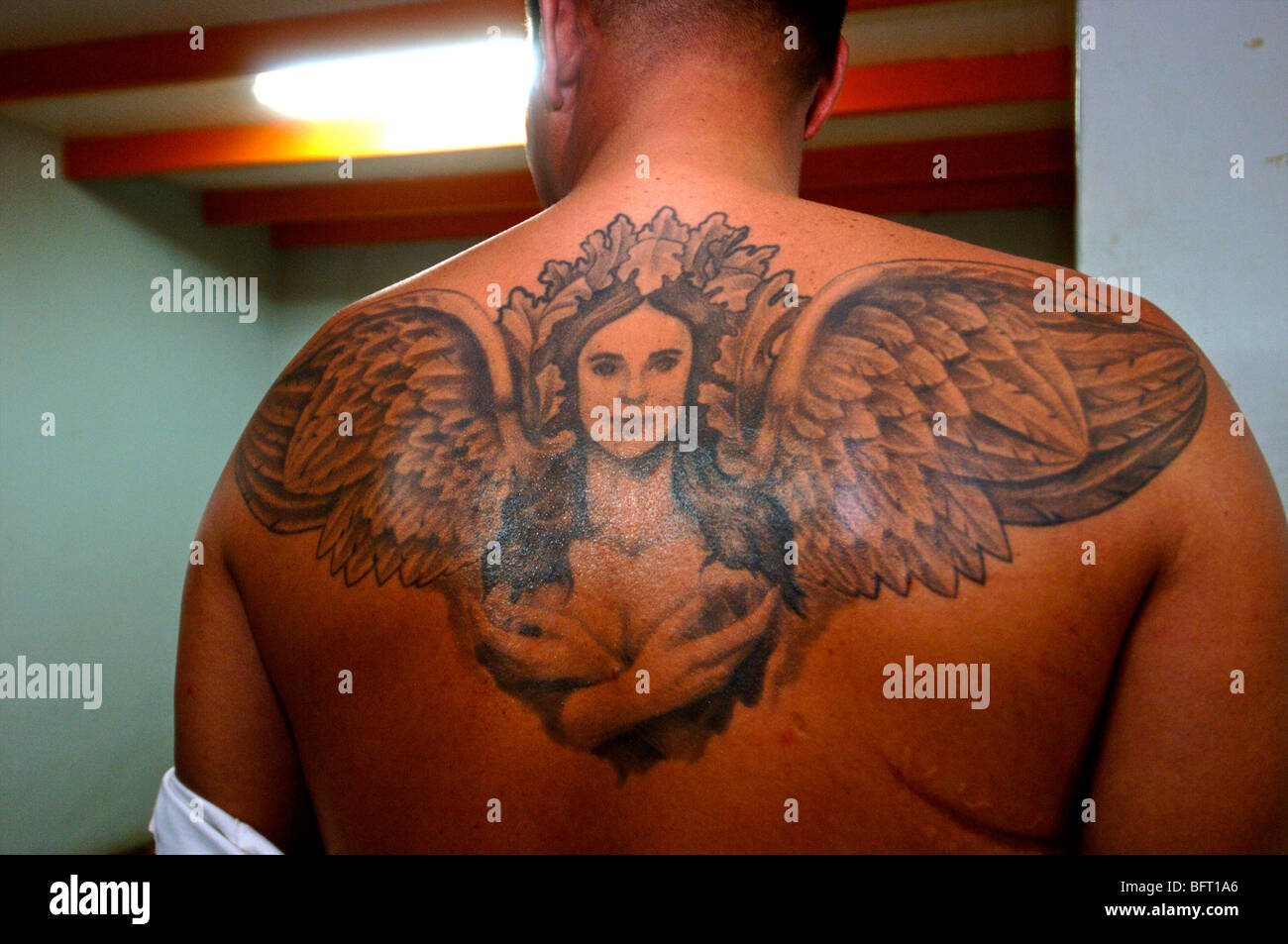 Aruba, tattoo membre du motorclub TTT, la terrible thunderbirds mardi Banque D'Images