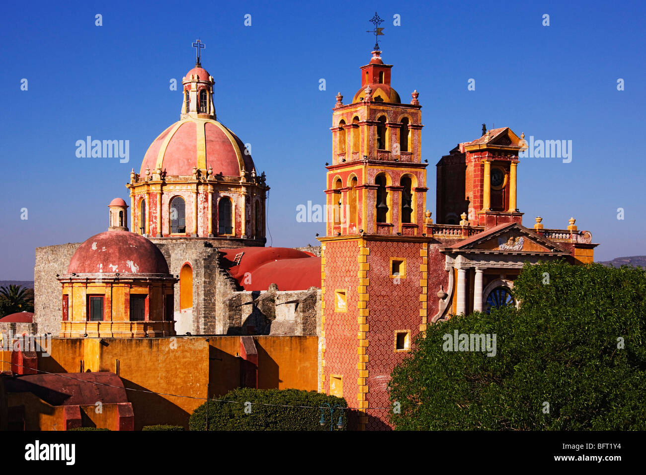 Santa Maria de la Asuncion, Plaza Miguel Hidalgo, Tequisquiapan, Queretaro, Mexique Banque D'Images