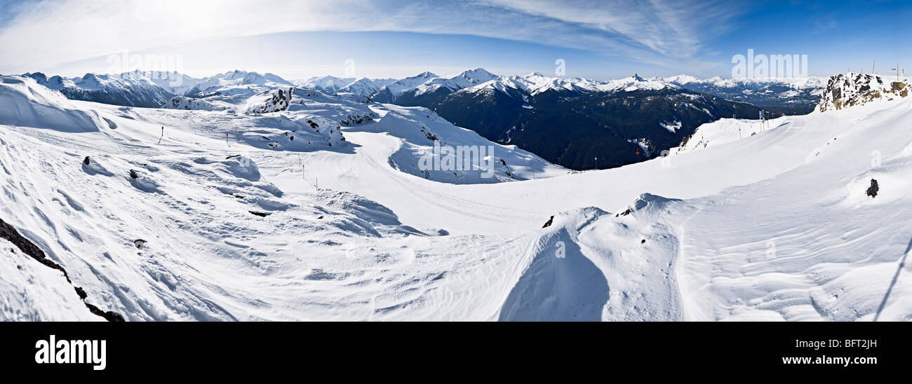 Ski Run, le mont Whistler, Whistler, British Columbia, Canada Banque D'Images