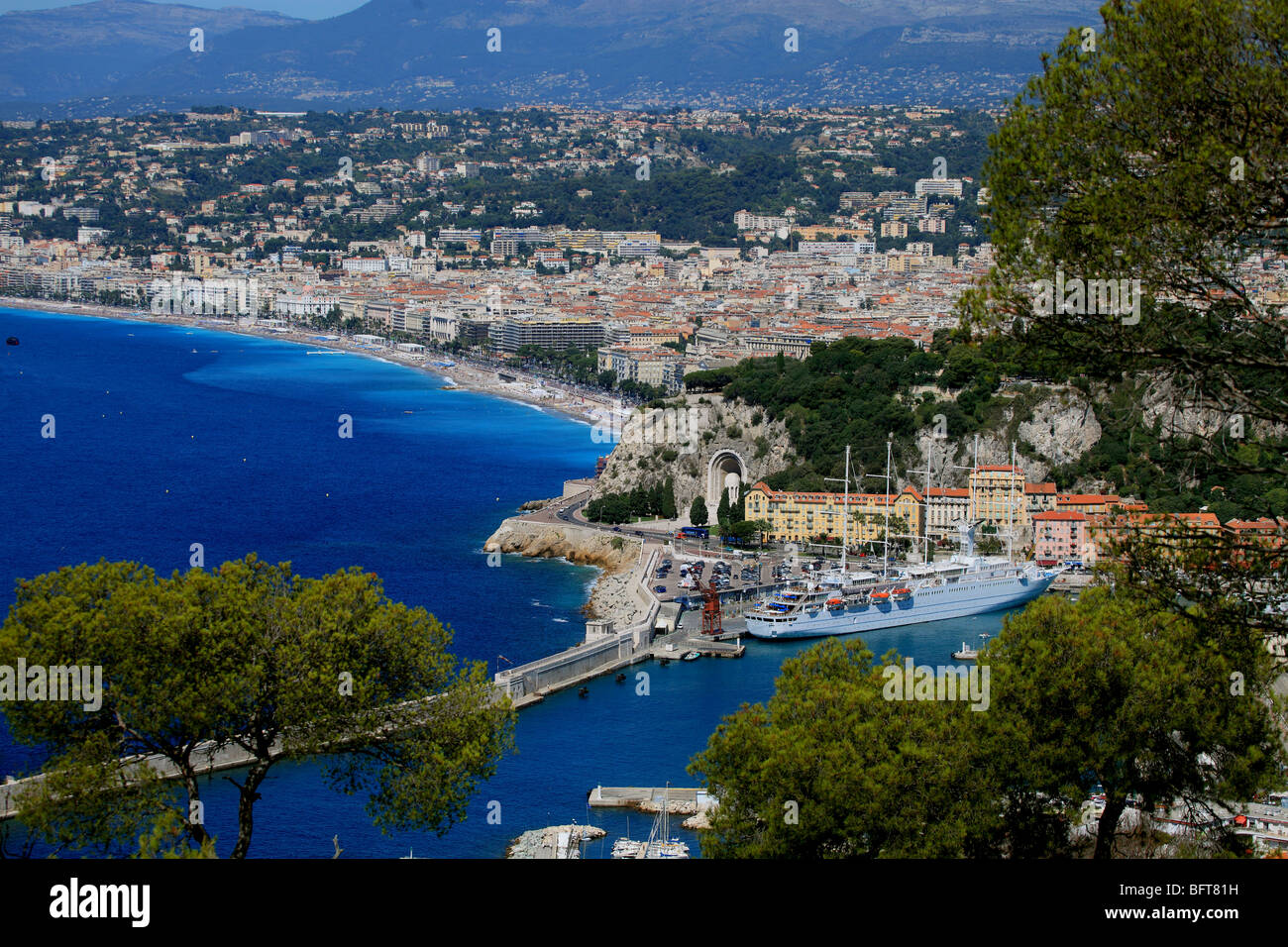 Vue aérienne de la ville de Nice Banque D'Images