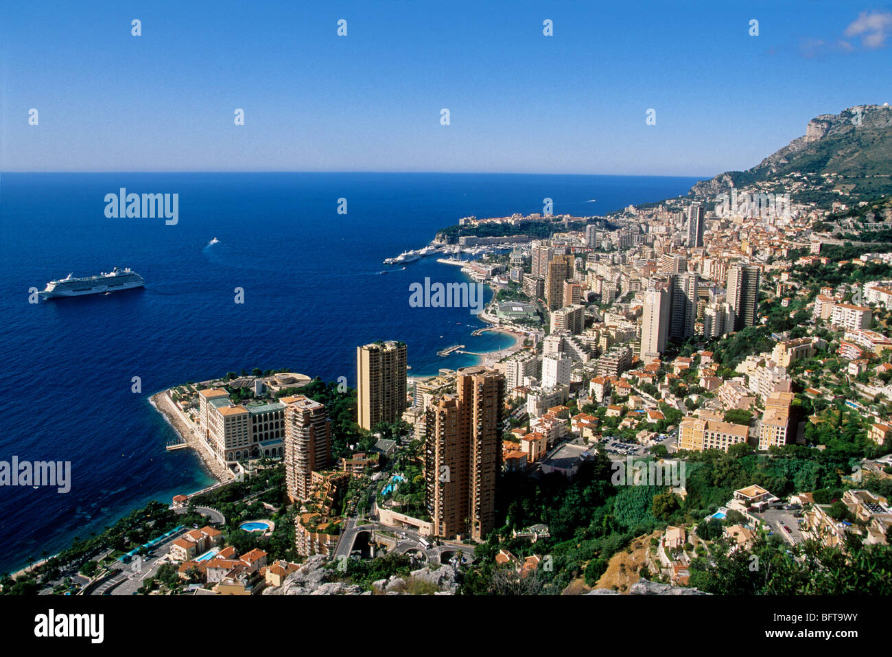 Vue de dessus de la Principauté de Monaco Banque D'Images