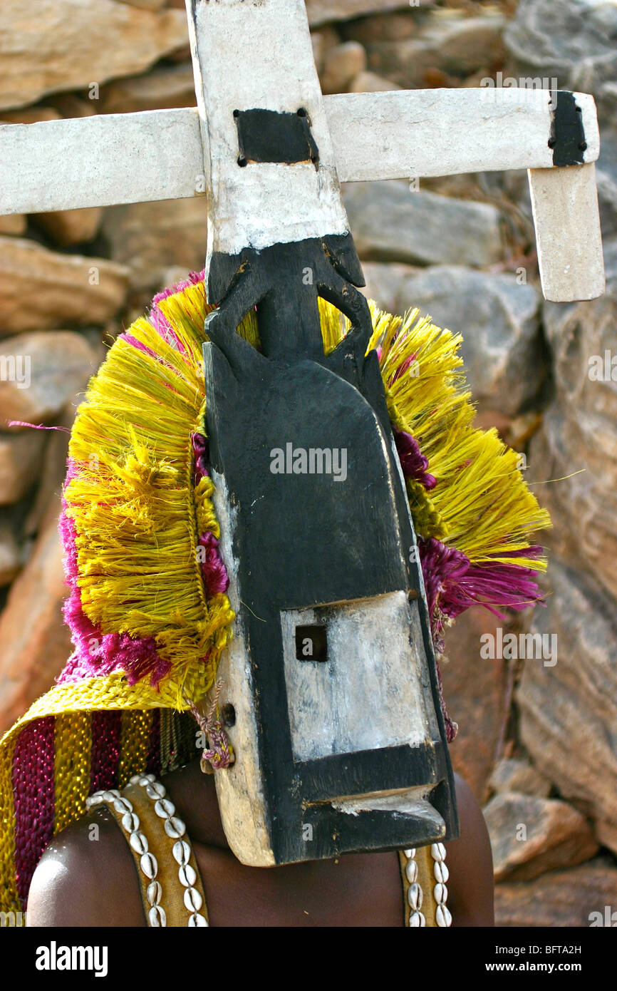 Avec Dogon masque traditionnel Banque D'Images