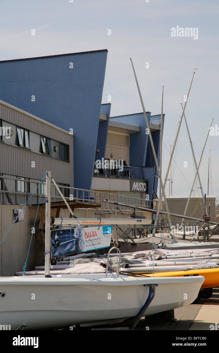 Weymouth and Portland National Sailing Academy lieu d'accueil pour les épreuves de voile des Jeux Olympiques de 2012 à Londres Angleterre Dorset UK Banque D'Images