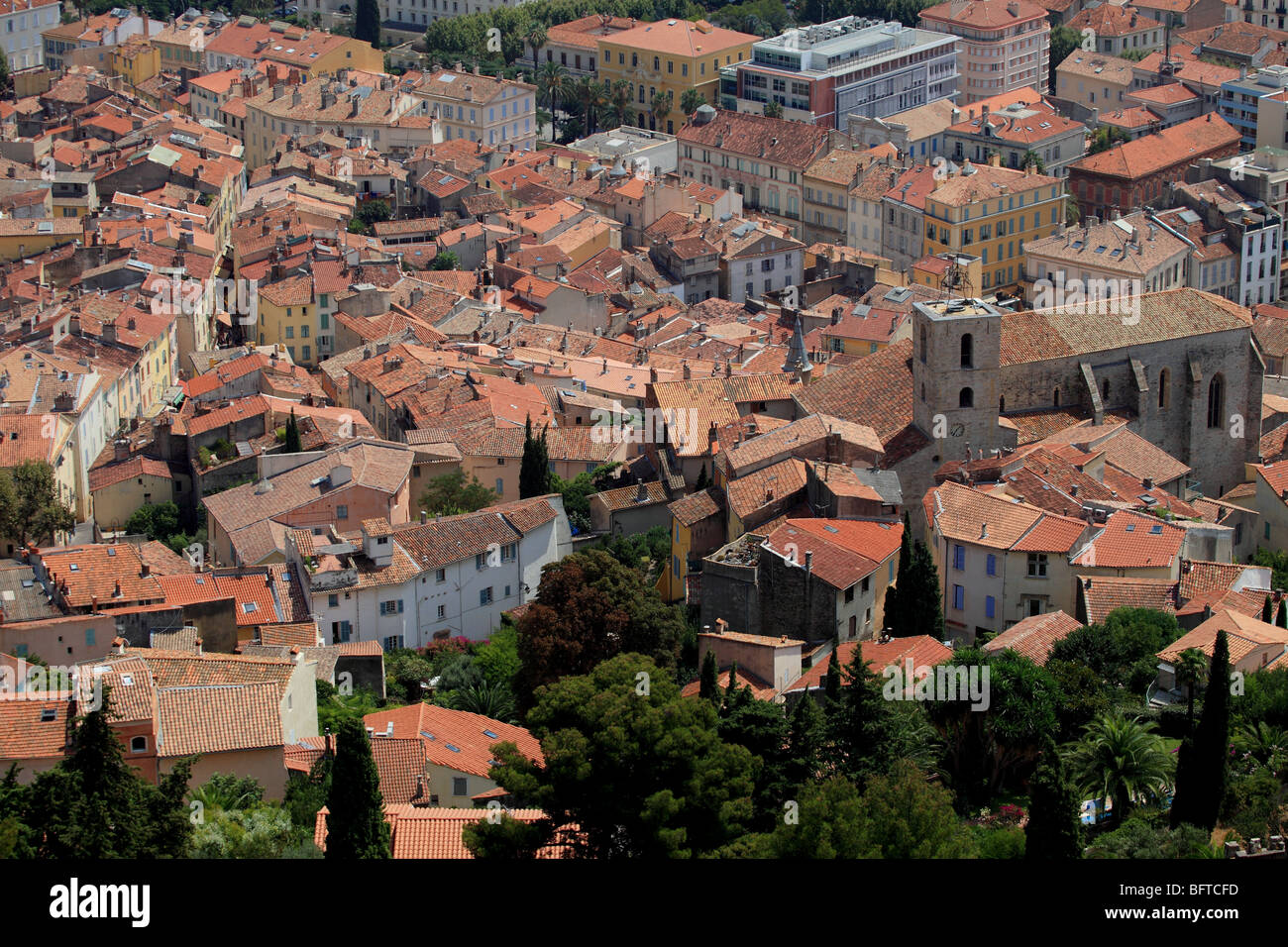 Vue aérienne de la ville d'Hyeres Banque D'Images