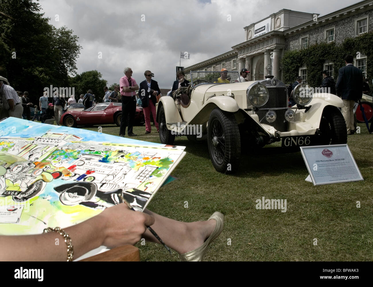 La peinture de l'artiste à la Goodwood Festival of Speed 2008 concours Banque D'Images