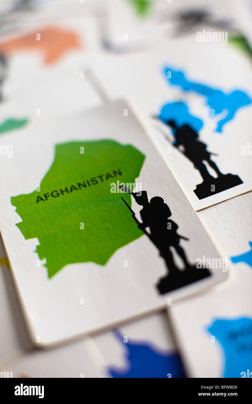 La carte de l'Afghanistan dans le classique jeu de "risque" Banque D'Images