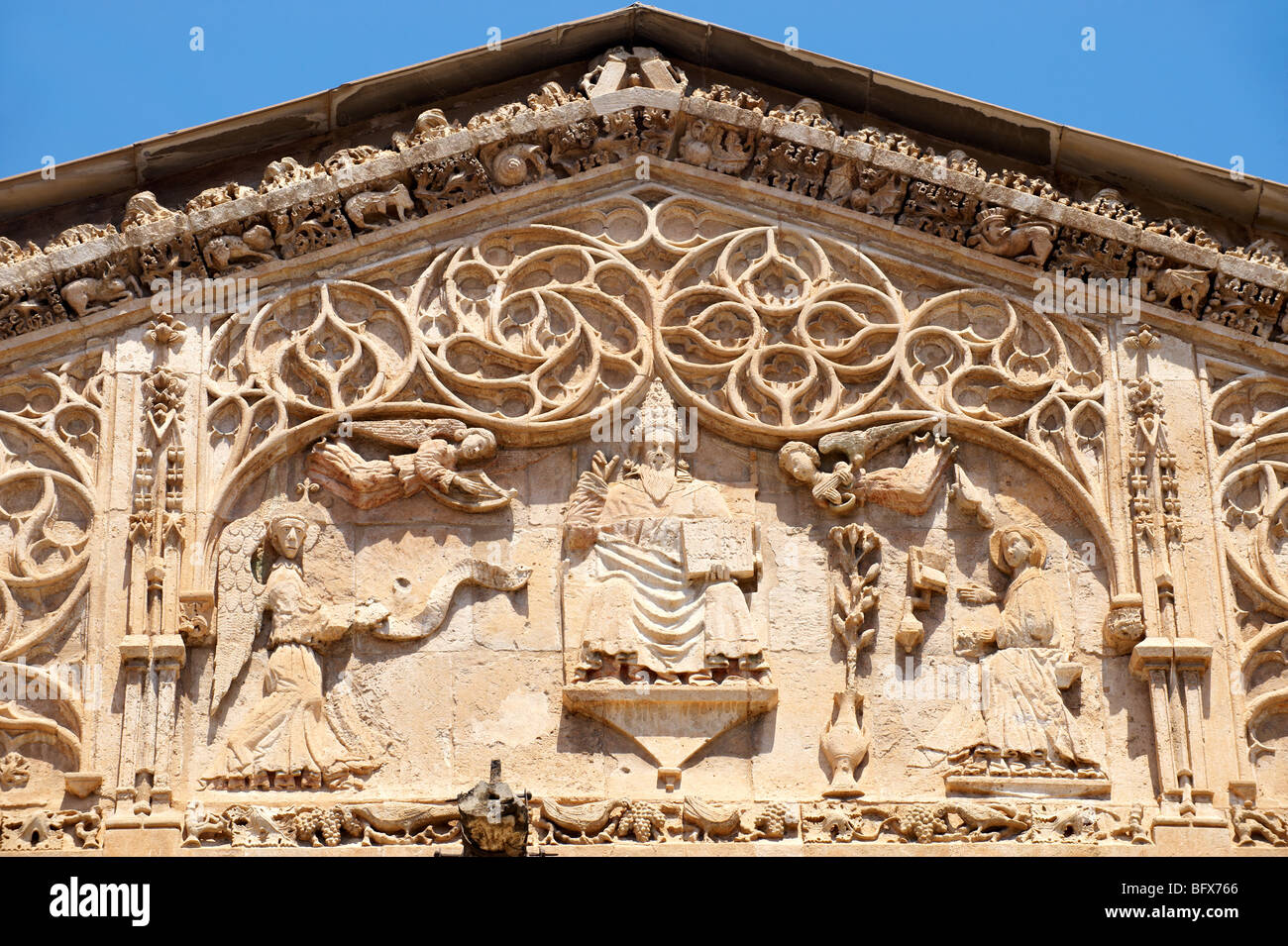 De style gothique catalan portica( 1430) par Antonio Gambara, la cathédrale de Palerme, Sicile Banque D'Images