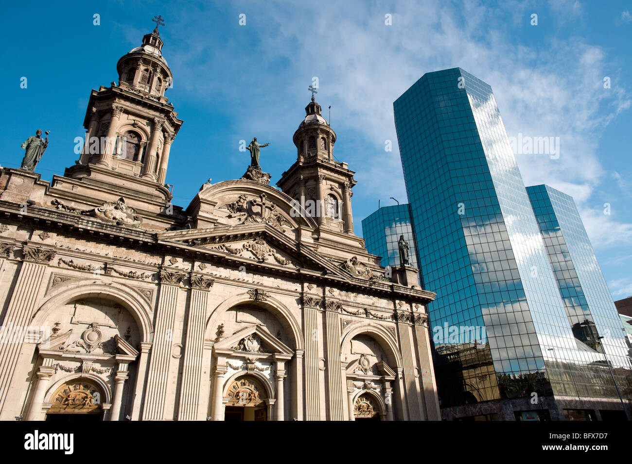 Metropolitan Cathedral, Plaza de Armas (place principale), Santiago du Chili Banque D'Images