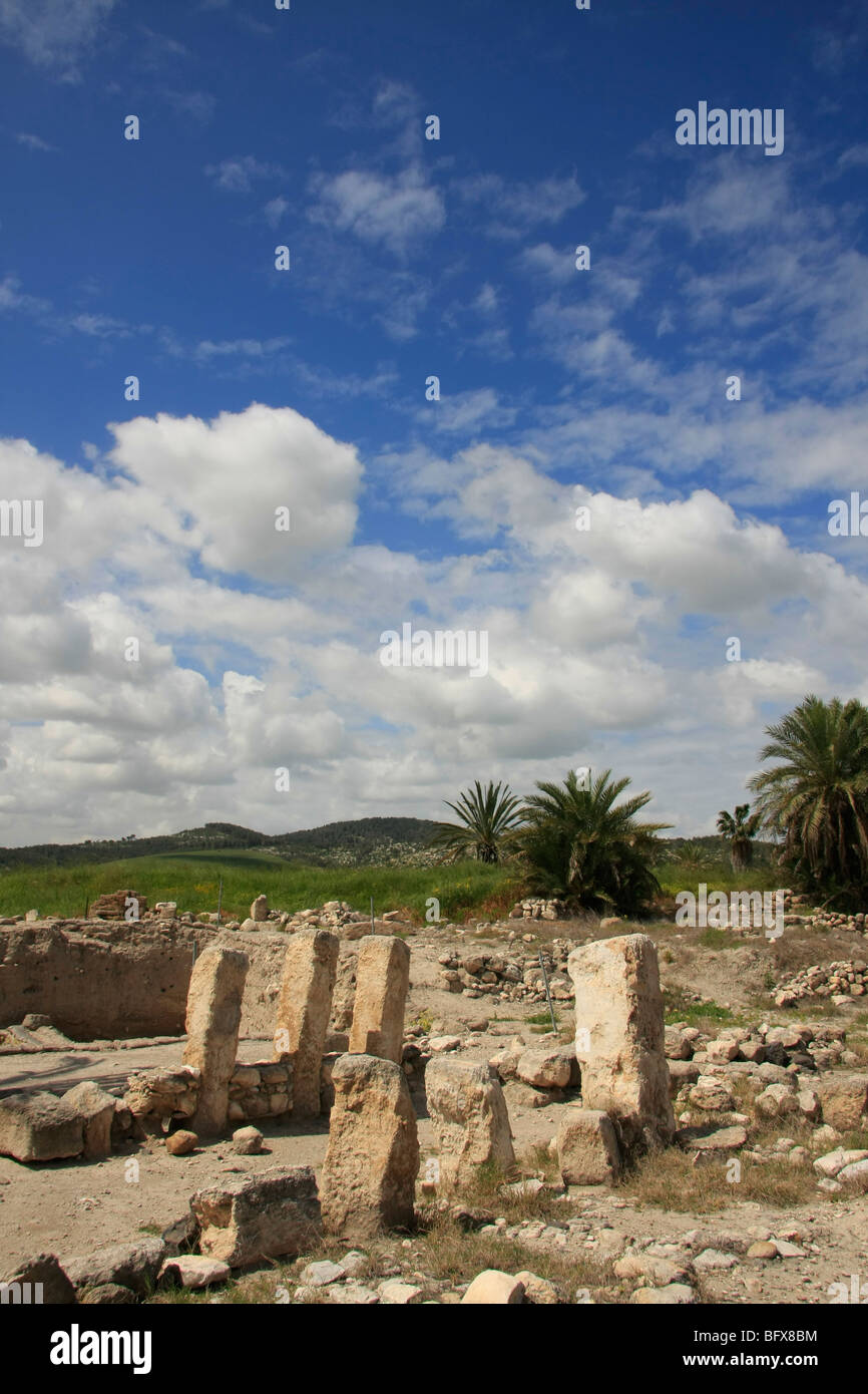 Israël, vallée de Jezréel. Tel Megiddo, un site du patrimoine mondial Banque D'Images