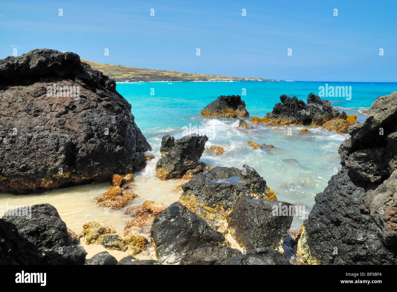 Kekaha Kai park, Le Kua bay, Kailua Kona, la grande île d'Hawaï Banque D'Images