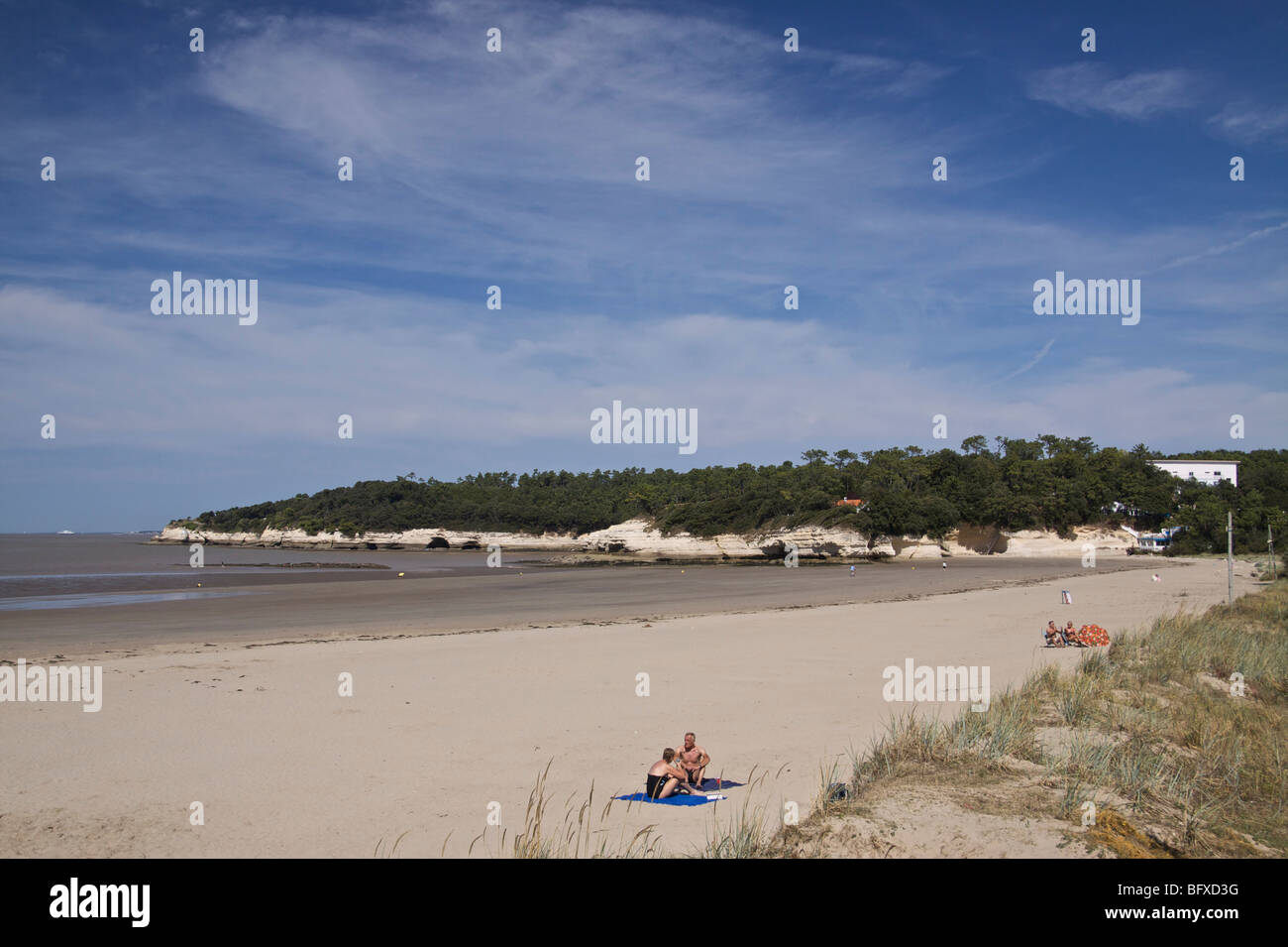 Plage, l'estuaire de la Gironde, France Banque D'Images