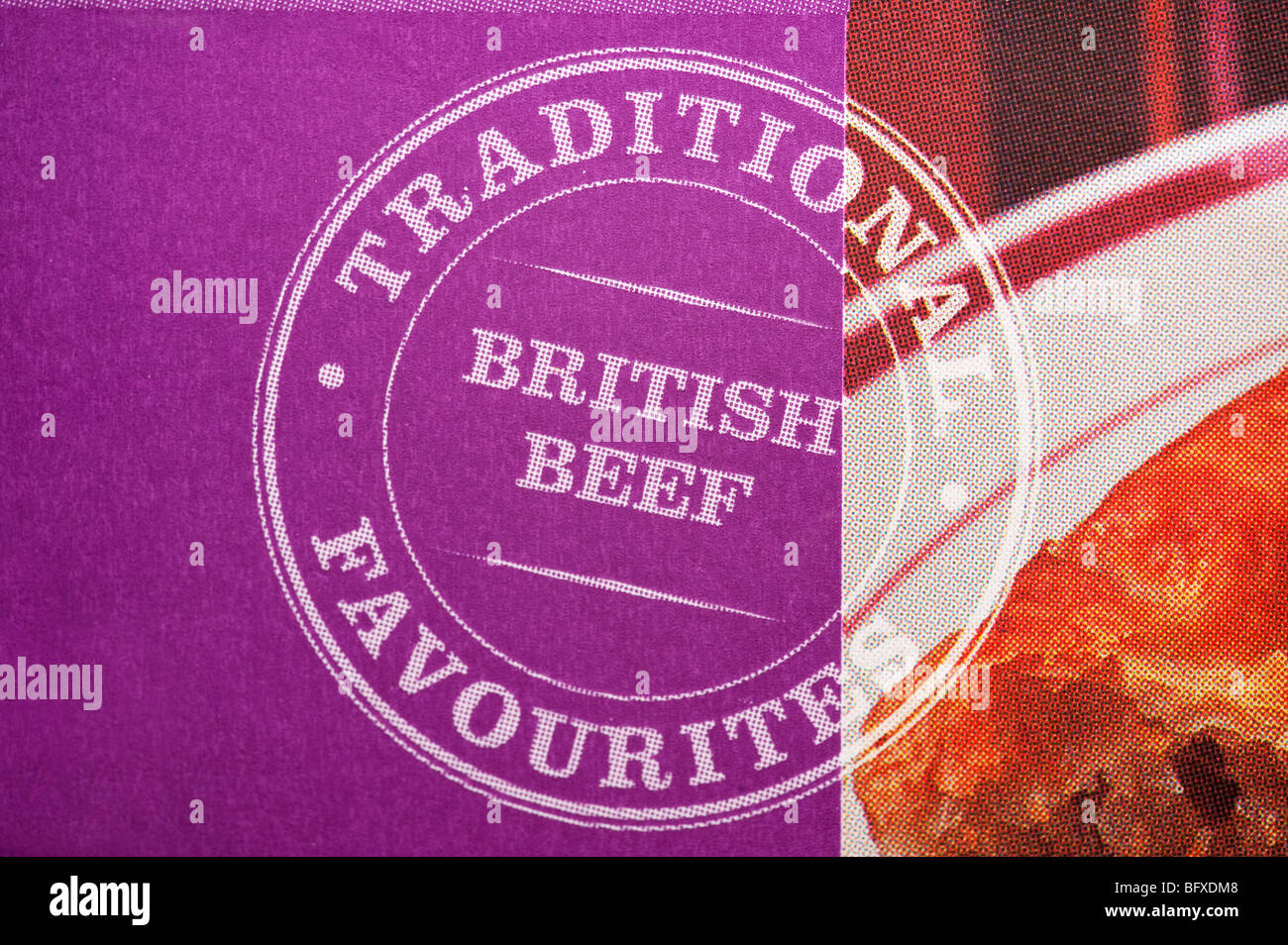 La viande bovine britannique traditionnel stamp Banque D'Images