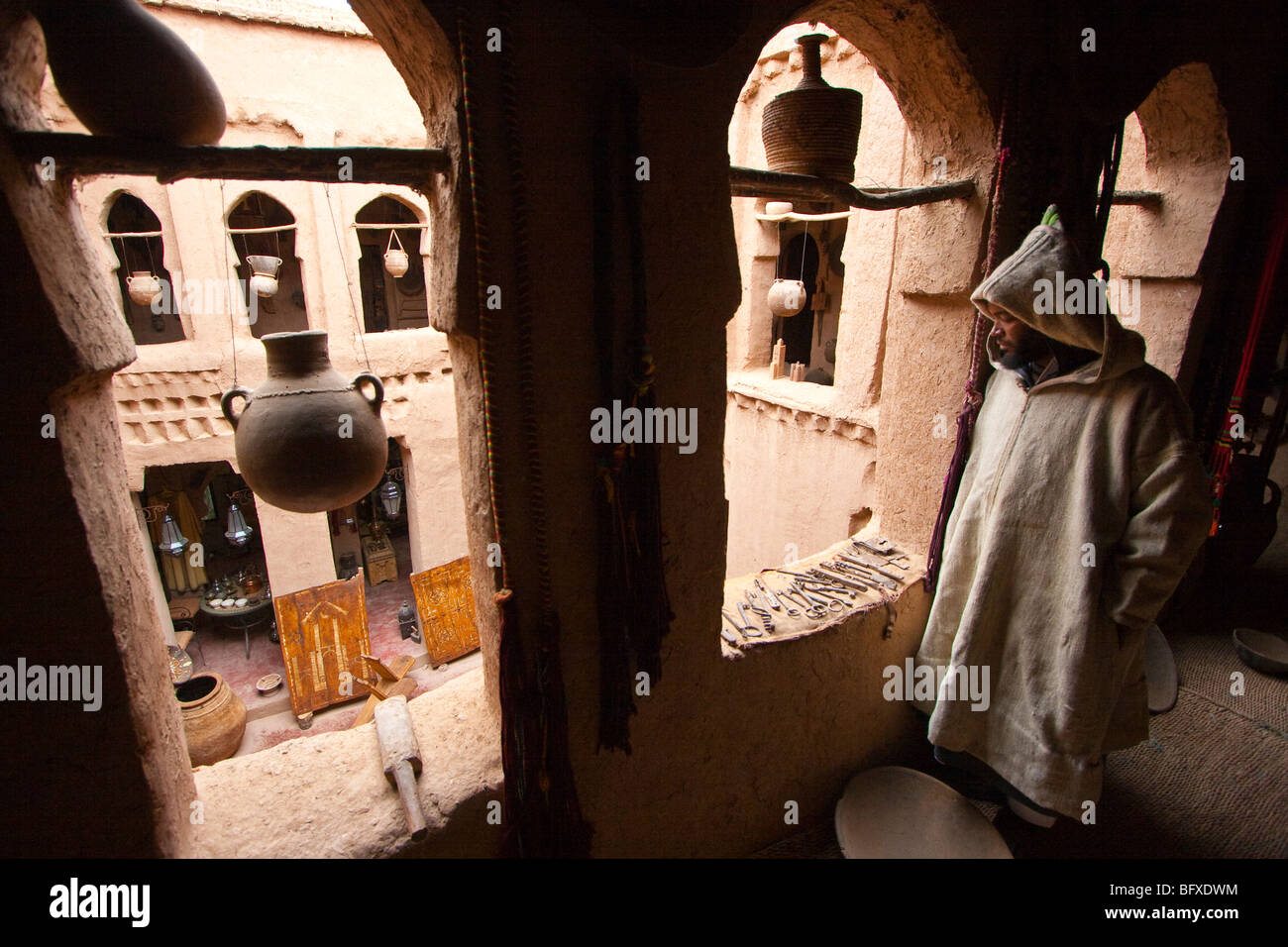 Kasbah à Village d'Amezrou Zagora le Maroc en Banque D'Images