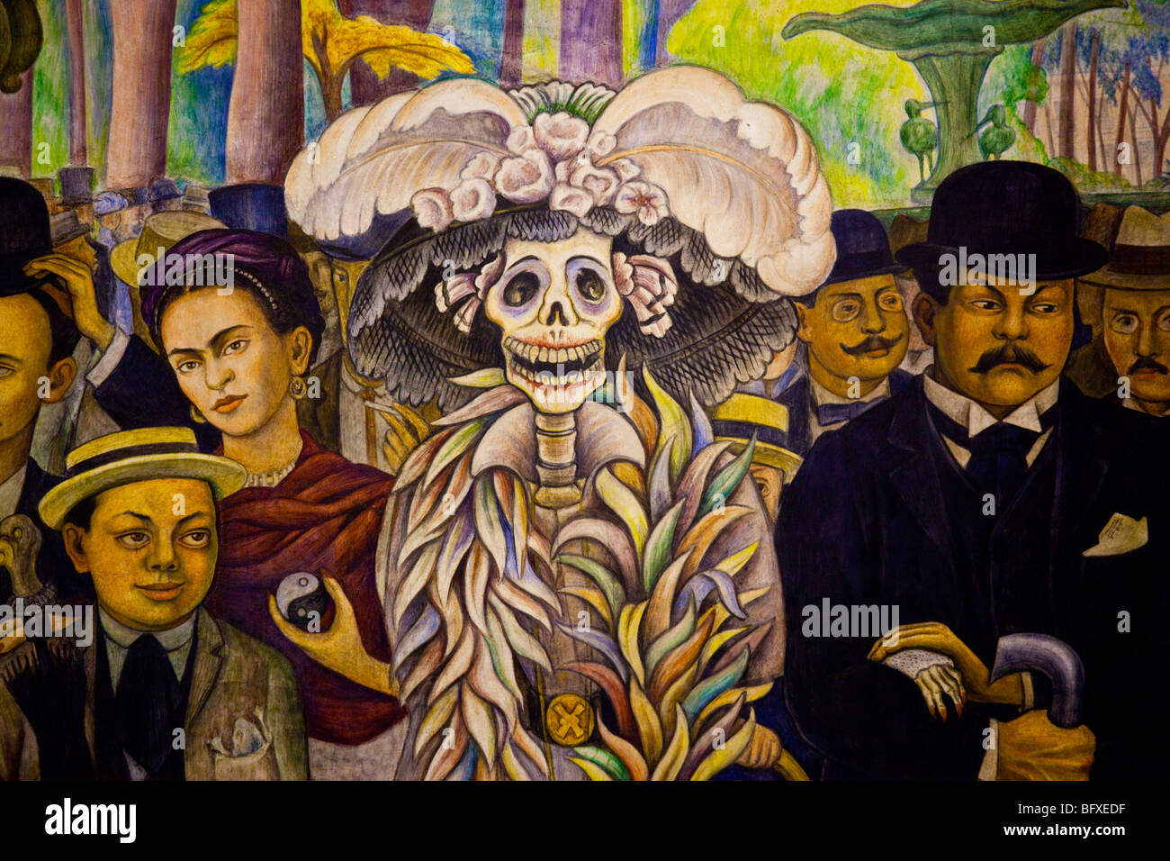 Rêve d'un dimanche après-midi dans l'Alameda murale de Diego Rivera au Museo Mural Diego Rivera Banque D'Images