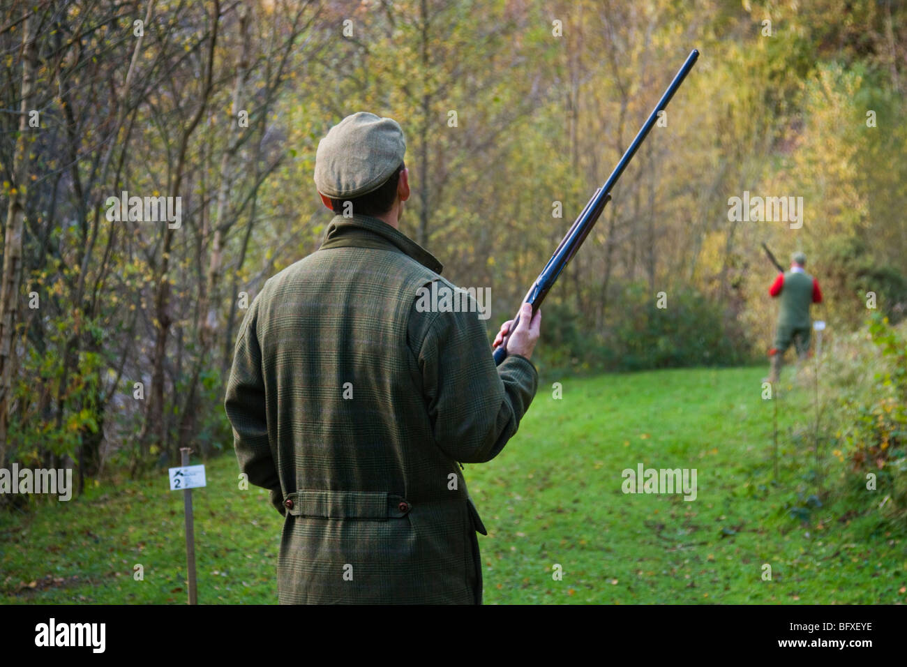 La chasse à un tournage dans le Devon Banque D'Images