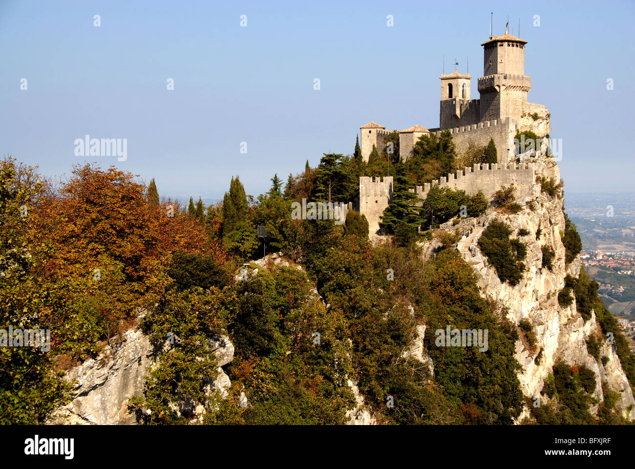 Tour défense Cesta, République de Saint-Marin Banque D'Images