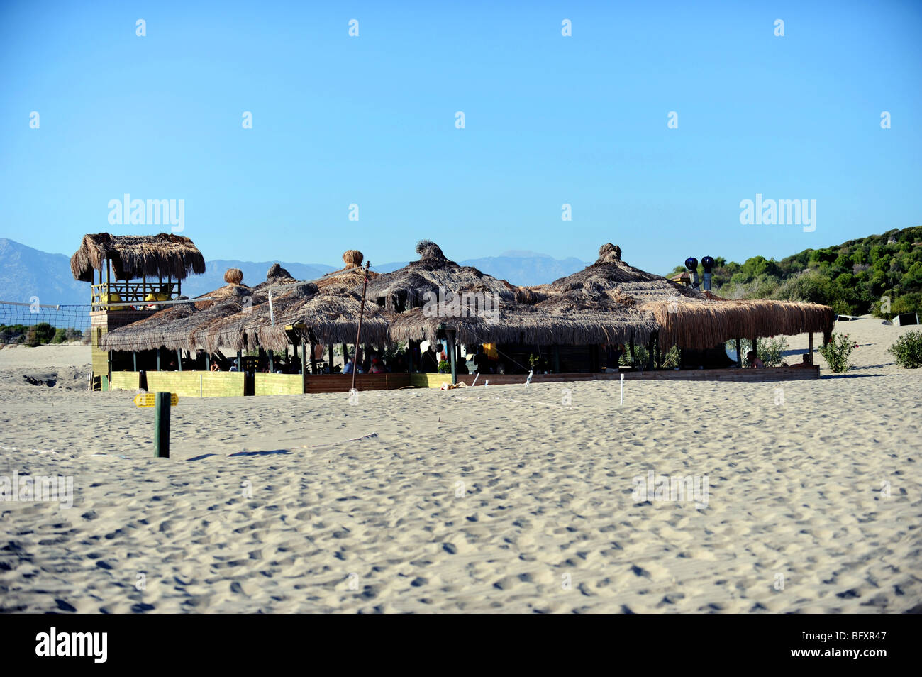 Le café restaurant de plage sur la plage de Patara Banque D'Images