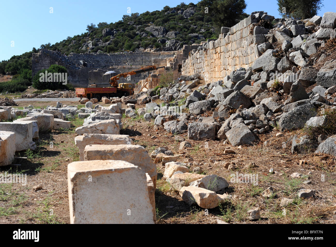 Le travail se poursuit l'excavation de la ville antique de Patara Banque D'Images