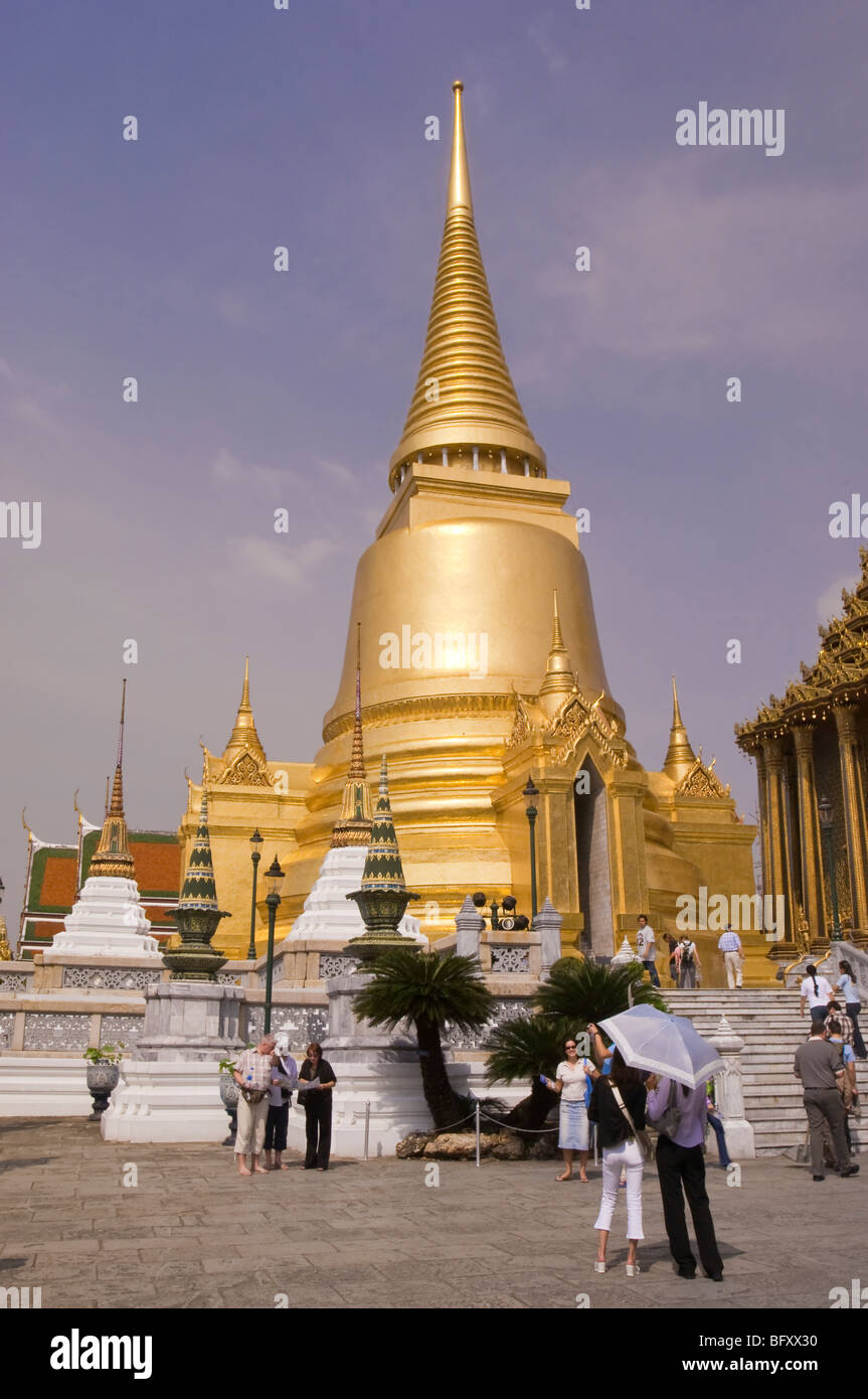 Wat Phra Kaew (Temple du Bouddha d'Émeraude), Grand Palais, Bangkok, Thaïlande. Banque D'Images