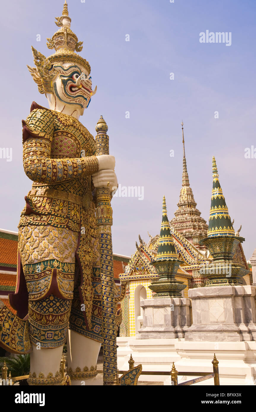 Wat Phra Kaew (Temple du Bouddha d'Émeraude), Grand Palais, Bangkok, Thaïlande. Banque D'Images