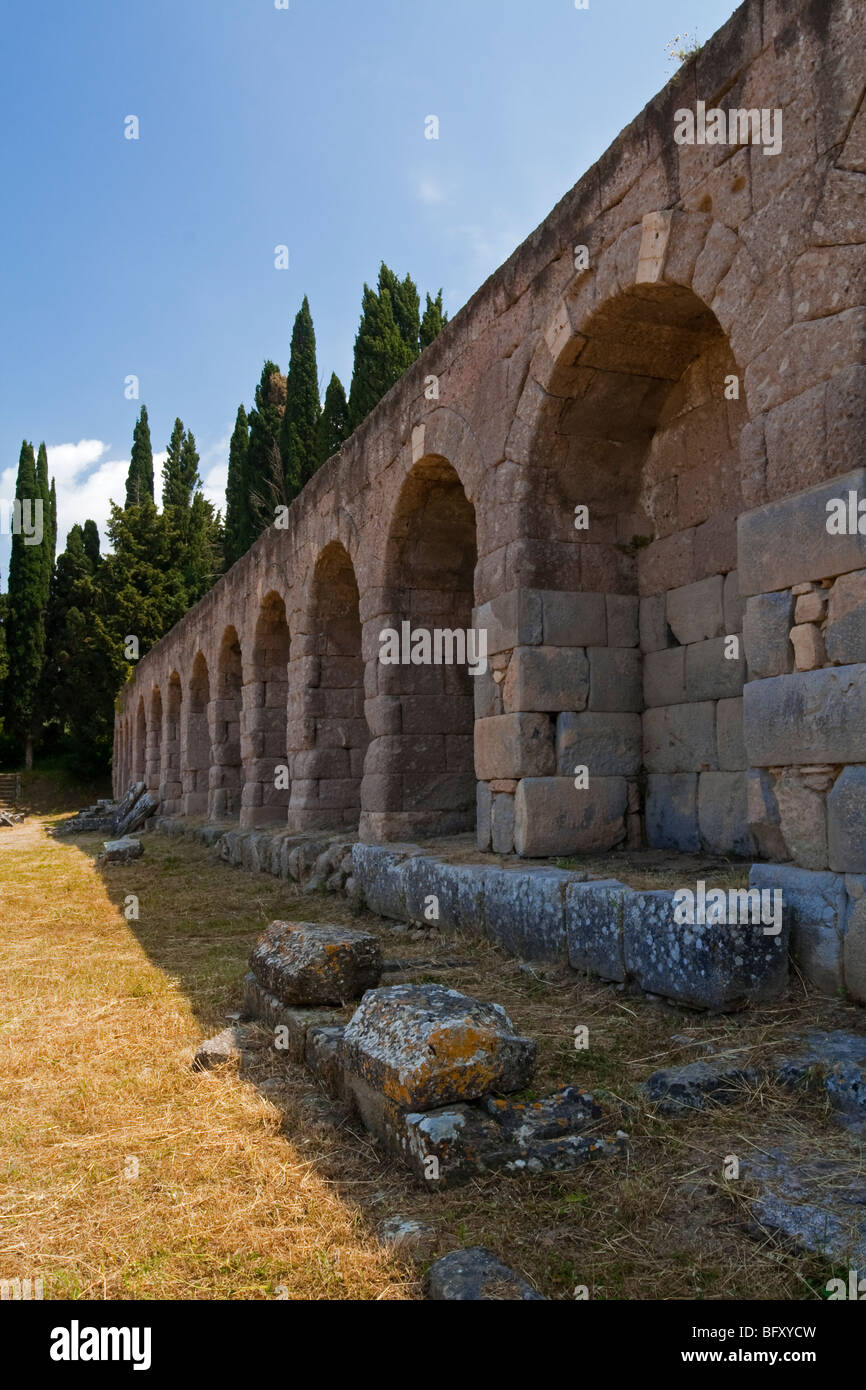 Vue de l'Asklepieion un temple de guérison sacrée pour le dieu Asclépios sur l'île grecque de Kos dans le Dodécanèse Banque D'Images