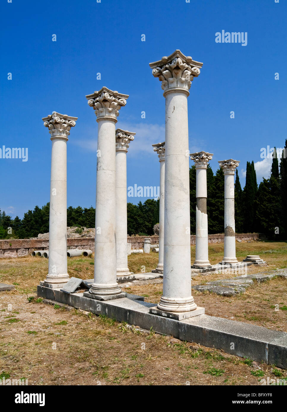 Vue de l'Asklepieion un temple de guérison sacrée pour le dieu Asclépios sur l'île grecque de Kos dans le Dodécanèse Banque D'Images