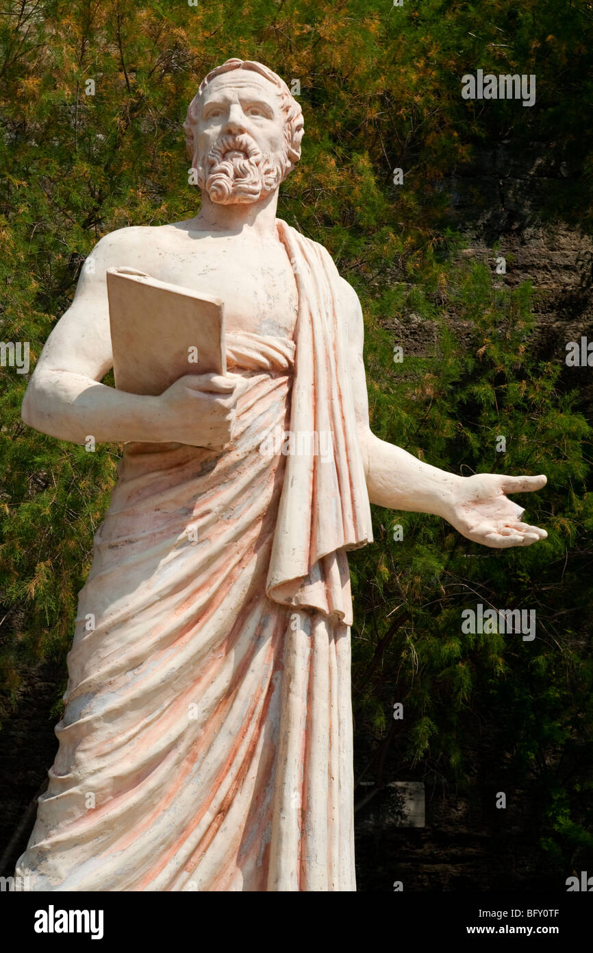 Statue à Bodrum Turquie d'Hérodote d'Halicarnasse Herodotos ou un historien grec connu comme le père de l'histoire Banque D'Images