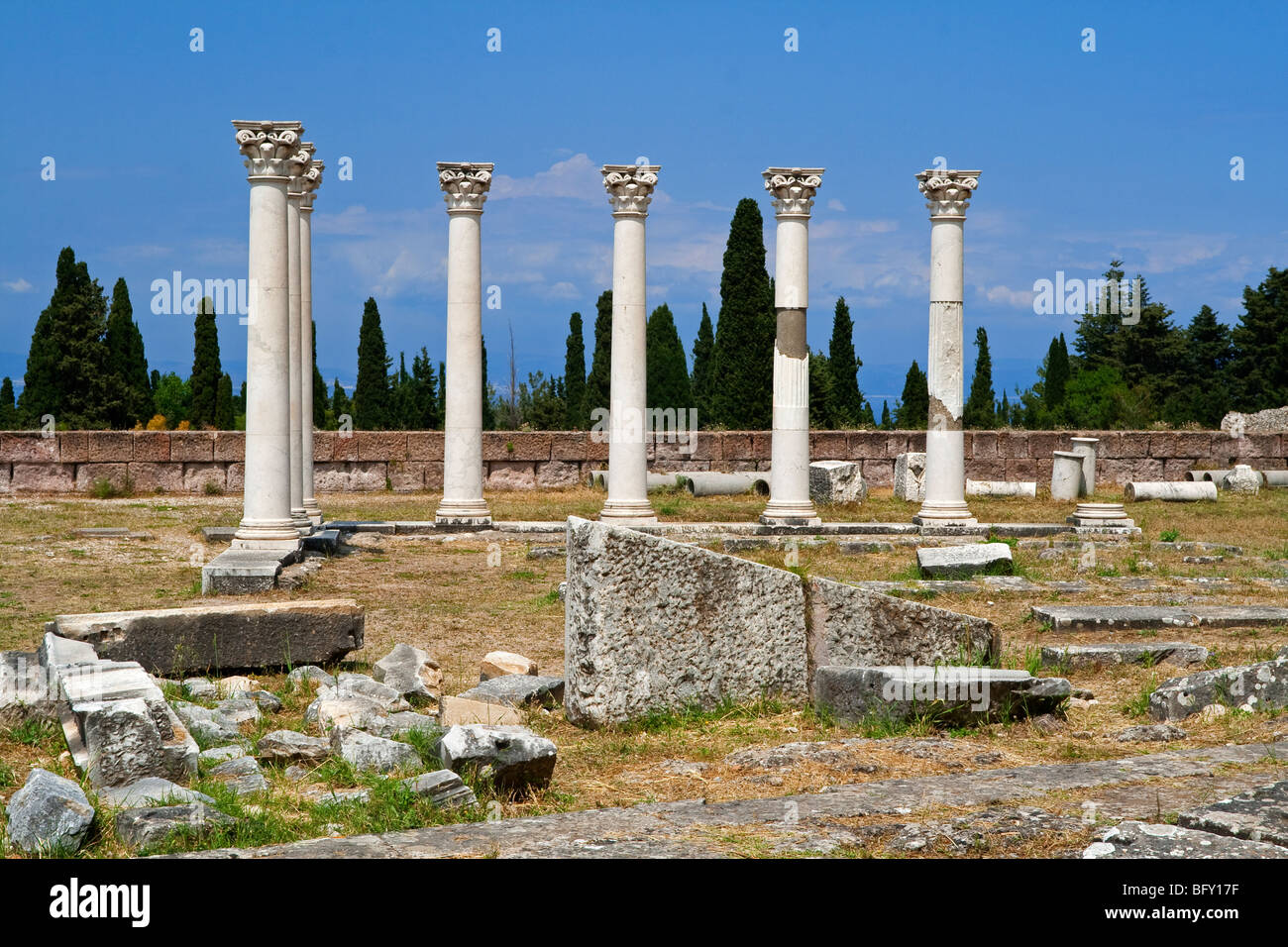 Vue de l'Asklepieion un temple de guérison sacrée pour le dieu Asclépios sur l'île grecque de Kos dans le Dodécanèse Banque D'Images